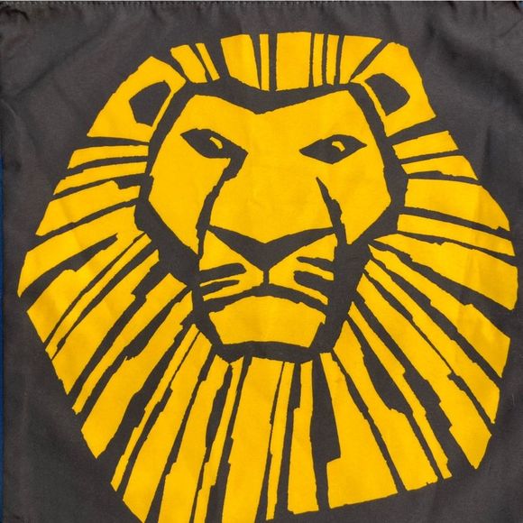 Disney The Lion King The Broadway Show Drawstring Bag Logo Yellow Black NWT - Picture 7 of 8